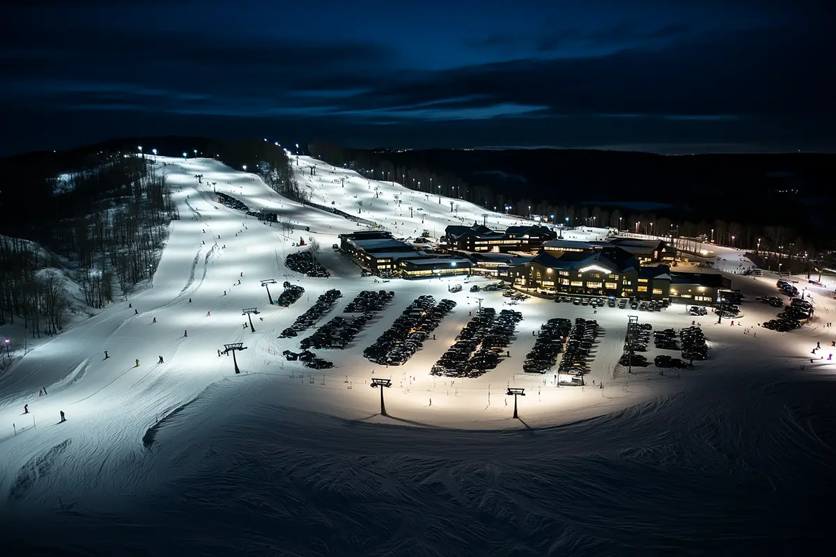 ski resort ski slope lighting